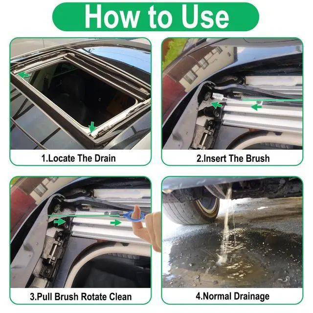 Alt view image 6 of 7 - Auto Sunroof Drain Cleaning Tool, 120 Inch Flexible Tube Cleaning Brush with Pipe Cleaning Brush, Syringe Hose, and Syringe Soft Drain Brush, Car Sunroof Drain Cleaner for Drains, Sewers, Windshields