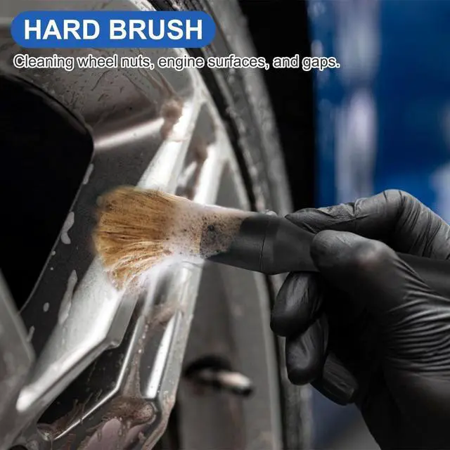 Alt view image 6 of 6 - 3Pcs Wheel Brush Kit, Soft Stiff Bristle Car Wheel Cleaner Brush for Tire & Rim Cleaning, Safe for Cars, Trucks, SUVs, Motorcycles, RVs - Ideal for Car Detailing (3)
