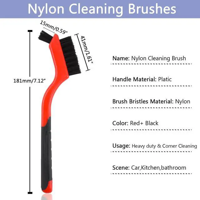 Alt view image 2 of 7 - Nylon Cleaning Brushes with Ergonomic Handle for Tight Spaces, Auto Detailing Brush Set for Cleaning Dust in Holes(3 Pack)