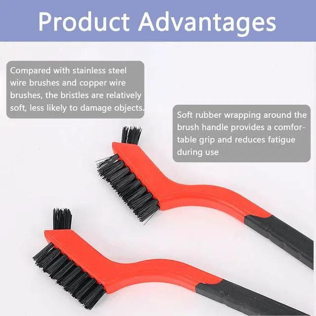 Alt view image 3 of 7 - Nylon Cleaning Brushes with Ergonomic Handle for Tight Spaces, Auto Detailing Brush Set for Cleaning Dust in Holes(3 Pack)