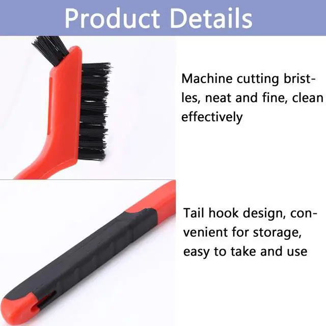 Alt view image 5 of 7 - Nylon Cleaning Brushes with Ergonomic Handle for Tight Spaces, Auto Detailing Brush Set for Cleaning Dust in Holes(3 Pack)