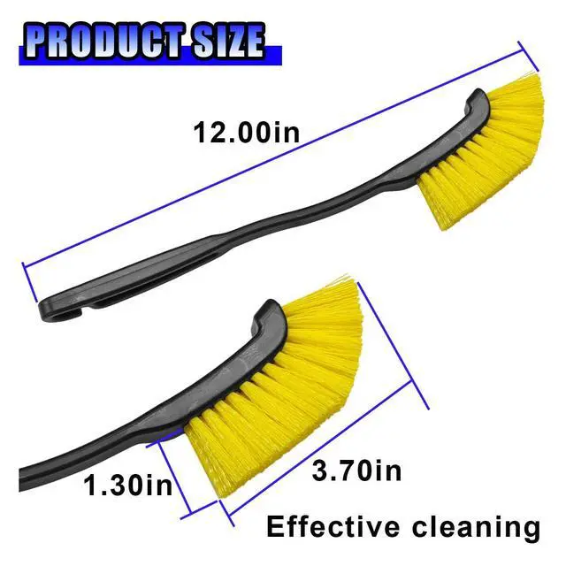 Alt view image 2 of 6 - Car Wheel Cleaning Brush, Hard Bristle Automotive Tire Detailing Brushes, Multifunctional Vehicle Crevice Scrub Brush, 12'' Car Interior Washing Tool for Home (1PC)