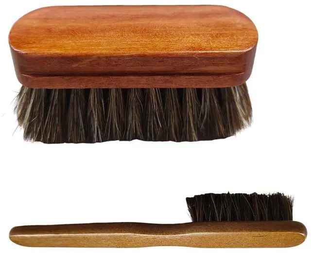 Main image of Car Leather & Upholstery Cleaning Brush Set, Horse Hair Long Bristle Detailing Brush, Versatile Automotive Interior Cleaning Accessories for Seat, Carpet, Sofa, Furniture, Shoes (Brown)