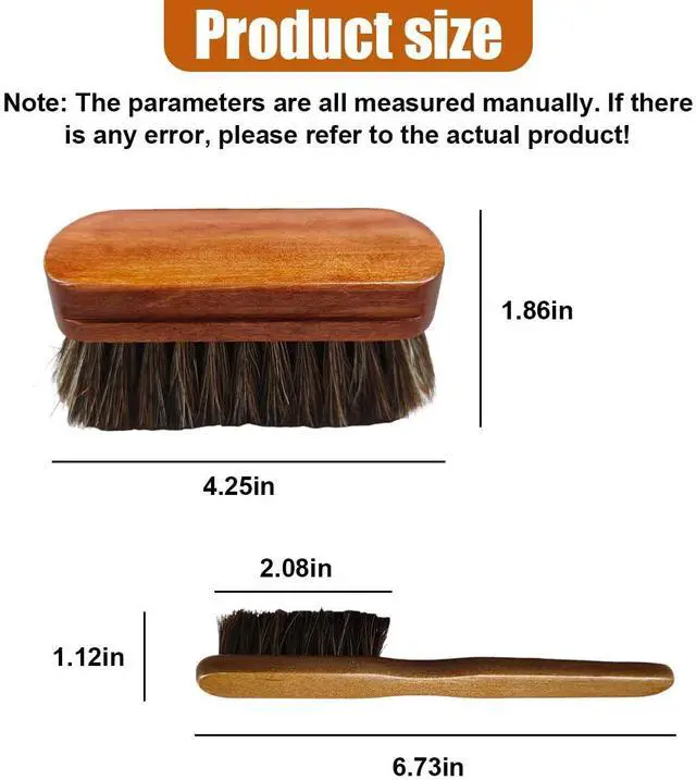 Alt view image 2 of 6 - Car Leather & Upholstery Cleaning Brush Set, Horse Hair Long Bristle Detailing Brush, Versatile Automotive Interior Cleaning Accessories for Seat, Carpet, Sofa, Furniture, Shoes (Brown)