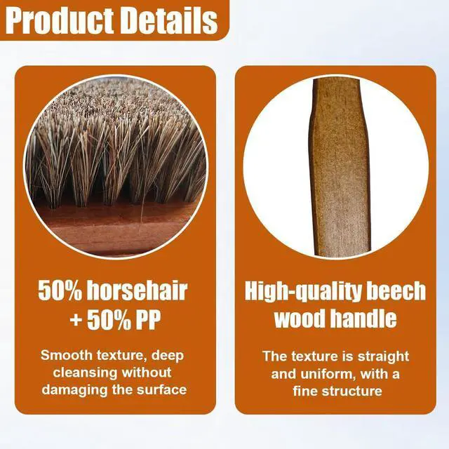 Alt view image 3 of 6 - Car Leather & Upholstery Cleaning Brush Set, Horse Hair Long Bristle Detailing Brush, Versatile Automotive Interior Cleaning Accessories for Seat, Carpet, Sofa, Furniture, Shoes (Brown)