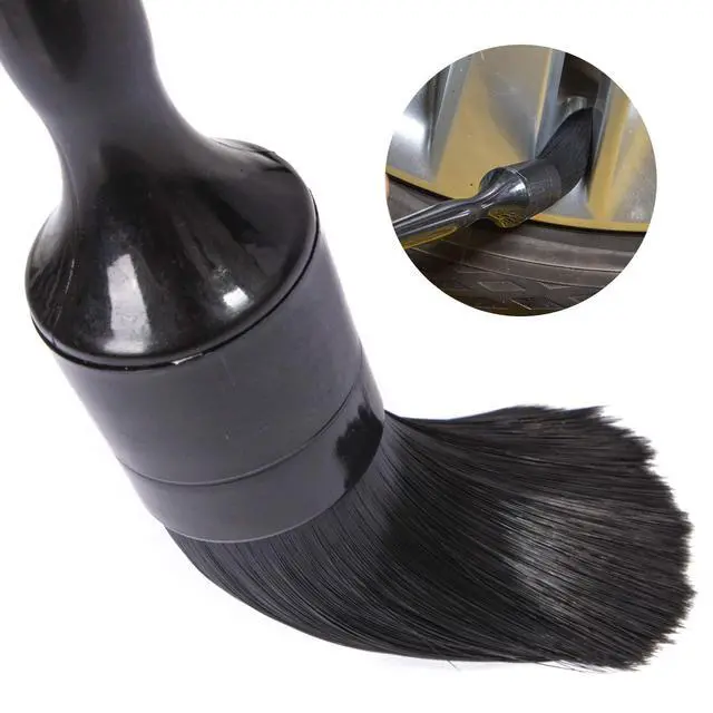 Alt view image 4 of 6 - Car Detailing Brush Set, 5 Pack Auto Black Detail Brushes, Comfortable Grip and Scratch-Free Cleaning Brush for Car Interior or Exterior, Wheels, Tires, Engine Bay, Leather Seats, Door Panels, Emblems