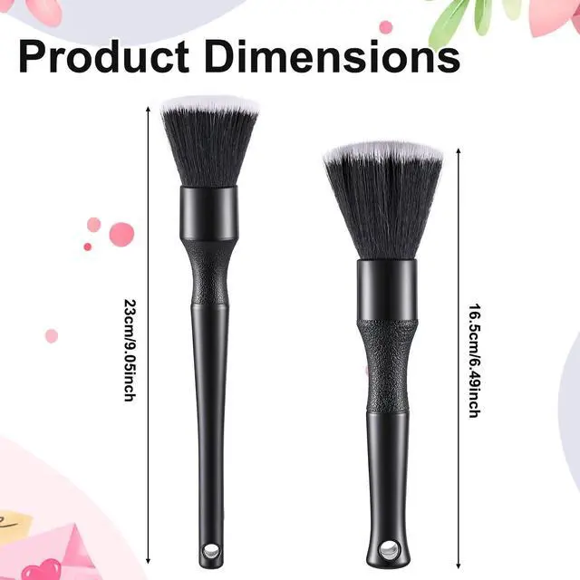 Alt view image 2 of 7 - 2PCS Ultra-Soft Car Detailing Brush Set, Scratch-Free Auto Interior & Exterior Cleaning Brushes with Comfortable Grip for Dashboard, Air Vents, Wheels, Leather Seats