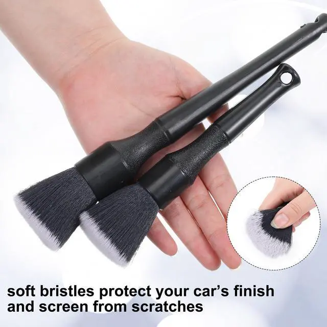 Alt view image 6 of 7 - 2PCS Ultra-Soft Car Detailing Brush Set, Scratch-Free Auto Interior & Exterior Cleaning Brushes with Comfortable Grip for Dashboard, Air Vents, Wheels, Leather Seats