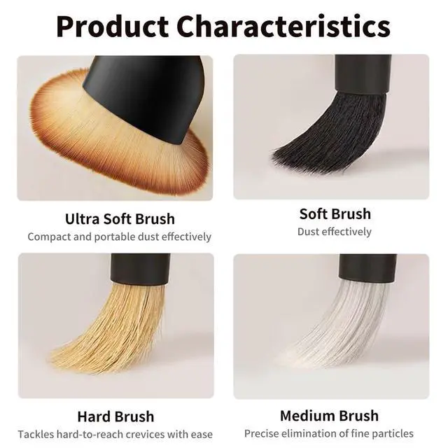 Alt view image 6 of 7 - Car Detailing Brush Set - 4-Piece Kit for Interior & Exterior Cleaning - Premium Car Wash Brush for Professional Results car Duster Interior