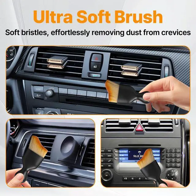 Alt view image 7 of 7 - 8 Pcs Car Detailing Brush Set, Soft Bristle Cleaning Brushes for Interior and Exterior Care, 4 Versatile Brushes Designed for Dashboards, Vents, Wheels, Tires, and Precision Detailing
