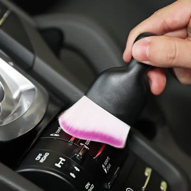 Alt view image 3 of 6 - Car Interior Detailing Brush,Soft Bristle Cleaning Brush Car Detailing Brush Dusting Brush,Car Interior Cleaning Tool,Auto Detail Brush Car Dash Duster Brush (Black&Purple)