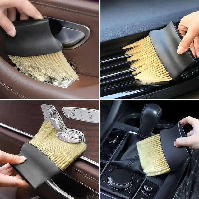 Alt view image 2 of 7 - Auto Interior Dust Brush, Car Cleaning Brushes Duster, Soft Bristles Detailing Brush Dusting Tool for Automotive Dashboard, Air Conditioner Vents, Leather, Computer,Scratch Free