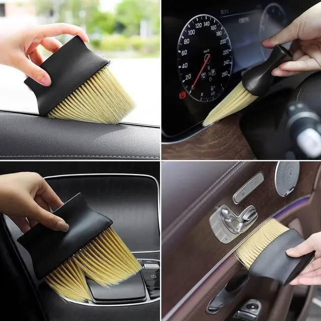 Alt view image 5 of 7 - Auto Interior Dust Brush, Car Cleaning Brushes Duster, Soft Bristles Detailing Brush Dusting Tool for Automotive Dashboard, Air Conditioner Vents, Leather, Computer,Scratch Free