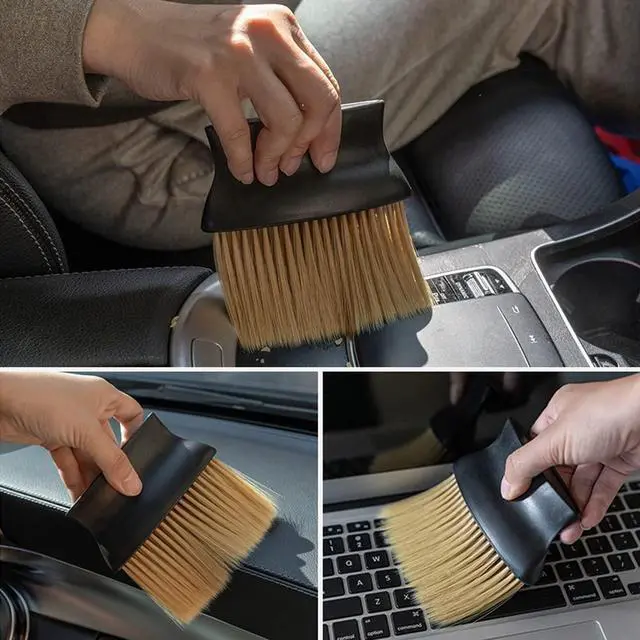 Alt view image 7 of 7 - Auto Interior Dust Brush, Car Cleaning Brushes Duster, Soft Bristles Detailing Brush Dusting Tool for Automotive Dashboard, Air Conditioner Vents, Leather, Computer,Scratch Free