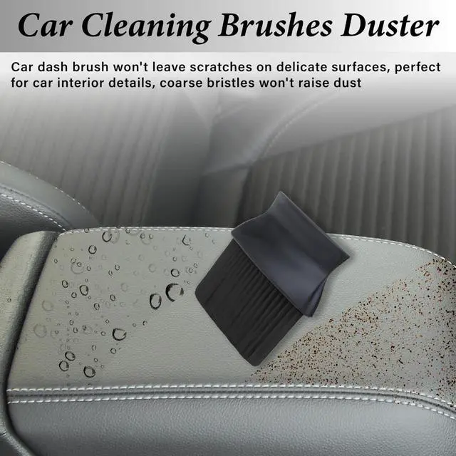 Alt view image 5 of 7 - Car Interior Brush, Automotive Interior Dusting Brush, Car Accessories Interior Cleaning Brush,Detailing Brush Dusting for Car Interior, Dashboard, Air Conditioner Vents, Leather, Computer (Black)