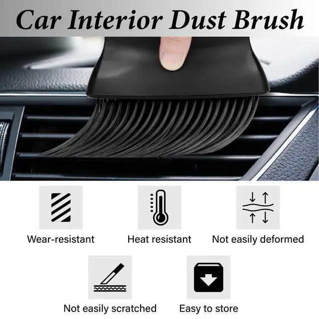 Alt view image 3 of 7 - Car Interior Brush, Automotive Interior Dusting Brush, Car Accessories Interior Cleaning Brush,Detailing Brush Dusting for Car Interior, Dashboard, Air Conditioner Vents, Leather, Computer (Black)