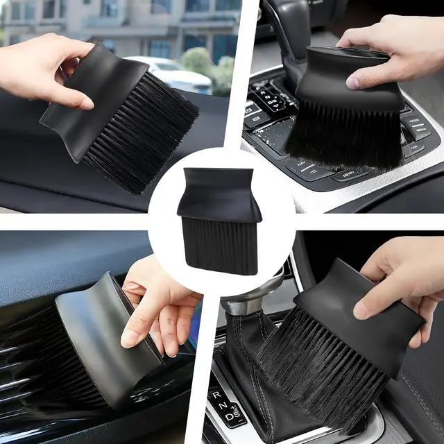 Alt view image 6 of 7 - Car Interior Brush, Automotive Interior Dusting Brush, Car Accessories Interior Cleaning Brush,Detailing Brush Dusting for Car Interior, Dashboard, Air Conditioner Vents, Leather, Computer (Black)