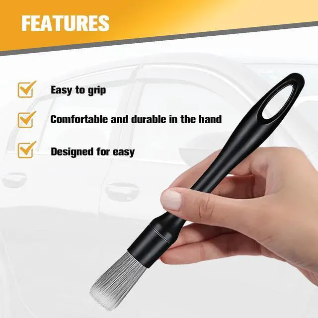 Alt view image 3 of 6 - 5PCS Car Detailing Brush Kit, Including 3 Ultra Soft No Scratch Boar Hair & 2 Vent Cleaning Brushes, Multi-Use Automotive Interior Detailing Kit, Universal for Most Vehicles