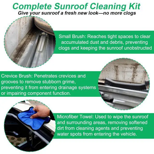 Alt view image 5 of 7 - Upgraded Auto Sunroof Drain Cleaning Tool,118in Extra Long Flexible Car Sun Roof Drain Cleaner Unclogger Tool with Tube Cleaner Brush Syringe Hose Cleaning Kit for Windshield Wiper Hole 7Pcs