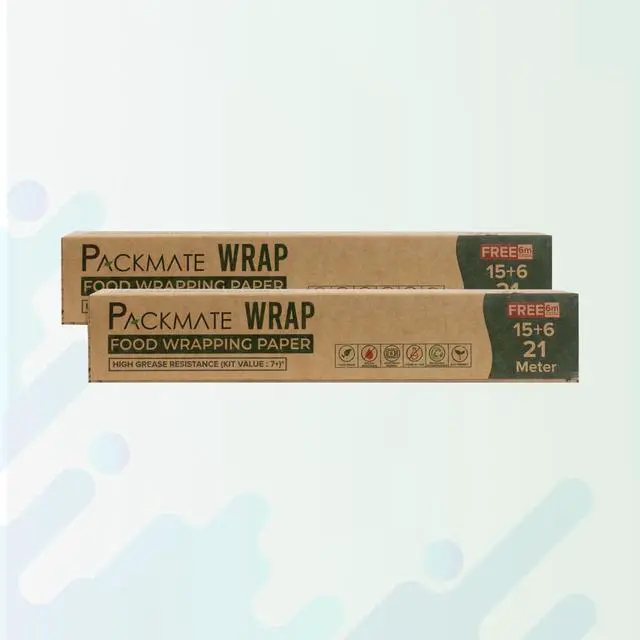 Main image of Wrap - Greaseproof Food Wraping Paper, 21 (15+6) Meter Roll (Pack of 2)