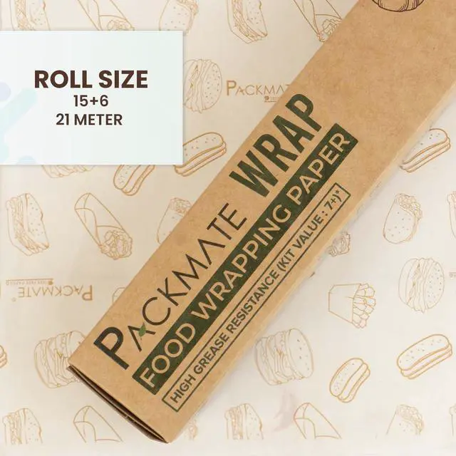 Alt view image 5 of 6 - Wrap - Greaseproof Food Wraping Paper, 21 (15+6) Meter Roll (Pack of 2)
