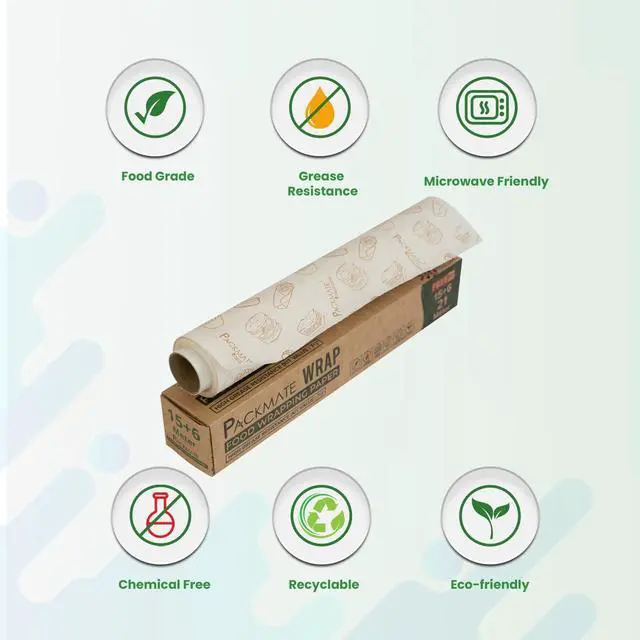 Alt view image 6 of 6 - Wrap - Greaseproof Food Wraping Paper, 21 (15+6) Meter Roll (Pack of 2)