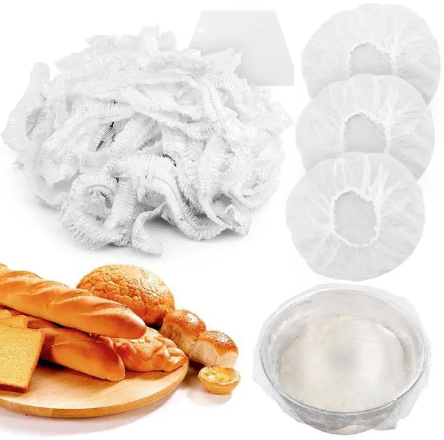 Main image of 100PCS Bowls Covers and 1pc Dough Scraper for Bread Proofing Fruit Vegetable Meat Bowl(Transparent)