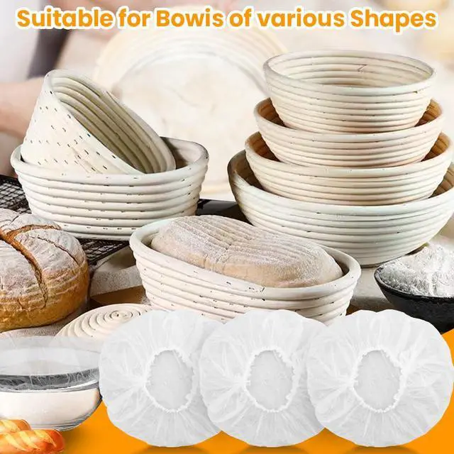 Alt view image 6 of 7 - 100PCS Bowls Covers and 1pc Dough Scraper for Bread Proofing Fruit Vegetable Meat Bowl(Transparent)