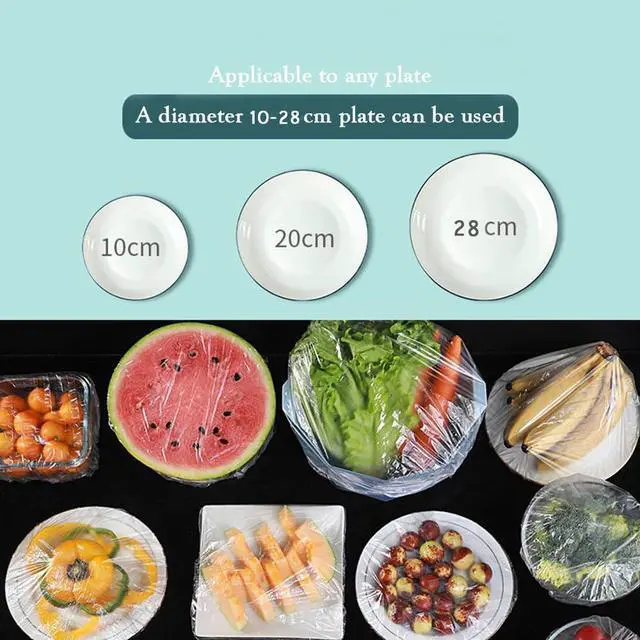 Alt view image 6 of 7 - 160 pcs Disposable Bowl Covers - Food Cover Stretch Edging, Stretchable Plastic Wrap, Elastic Storage Wraps for Storage Containers, Disposable Fresh Keeping Bag Plastic Cover for Bowl for Family