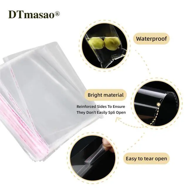Alt view image 3 of 7 - 4x6 Inches 100 Pcs Clear Self Sealing Cellophane Bags Cookie Bags Resealable Cellophane Bag for Packaging Cookies,Gifts,Favors, Products,Candy