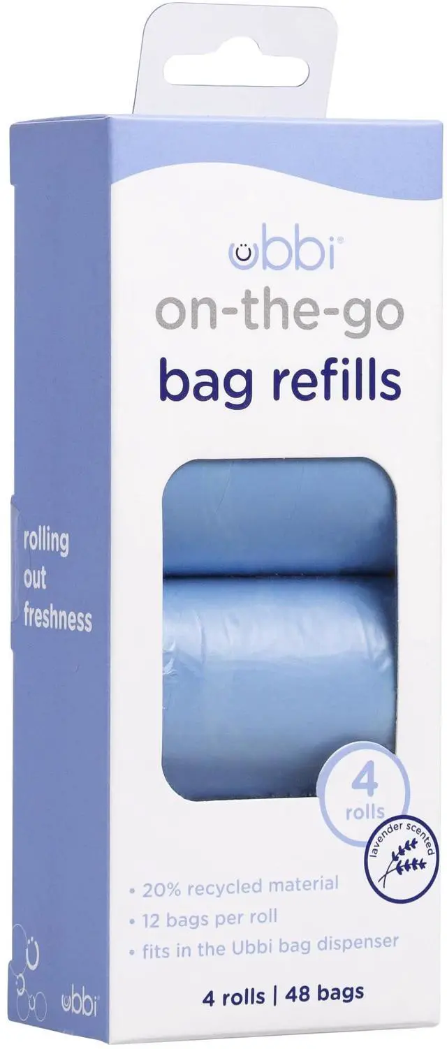 Main image of On-the-Go Refill Bags, Diaper Disposal Waste Bags, Lavender Scented, On-the-Go Diapering Essentials, 4 Pack