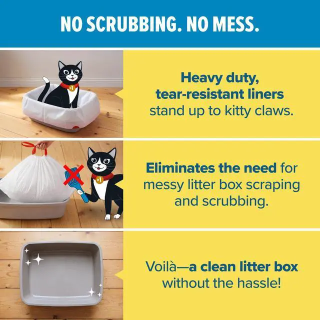 Alt view image 5 of 7 - Litter Box Liners: Heavy Duty - Tear & Leak Resistant - Drawstring Close - Jumbo, 5 Count