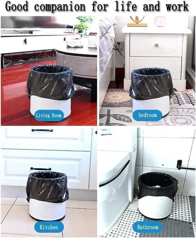 Alt view image 3 of 3 - Black Trash Bag Set Of 3 For Home Kitchen Restaurants Office