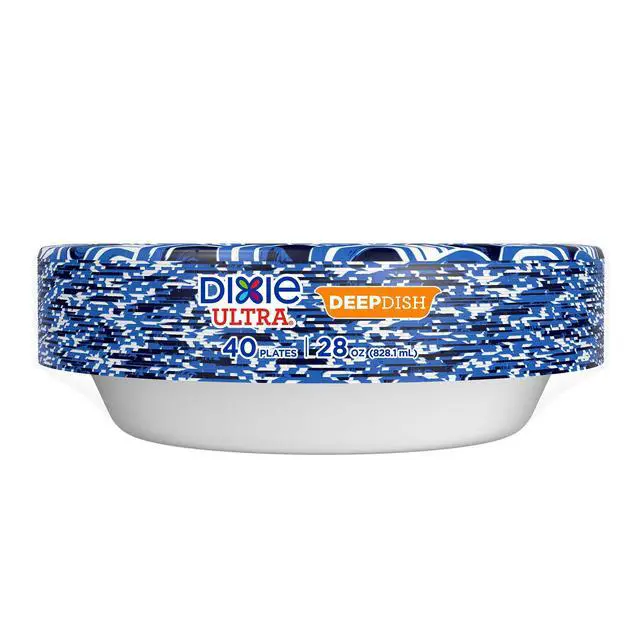 Alt view image 6 of 7 - Ultra, Deep Dish Paper Plates, 28 Oz, 40 Count, Heavy Duty, Microwave-Safe, Soak-Proof, Cut Resistant, Disposable Plates For Heavy, Messy Meals