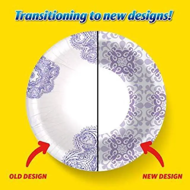 Alt view image 7 of 7 - Round Disposable Paper Bowls, Purple Victorian Design - Heavy Duty, Soak-Proof, Cut-Resistant, Microwavable Paper Bowls for All Foods and Daily Use, 12 oz, 20 Count
