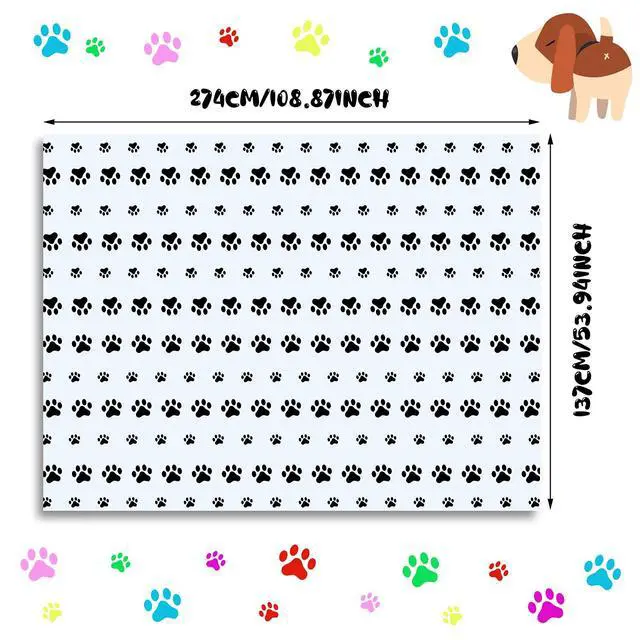 Alt view image 2 of 7 - 2 Pcs Paw Print Tablecloth Dog Birthday Decorations Plastic Cat Paw Table Cover Disposable Puppy Themed Birthday Party Decorations for Dog Party Supplies (Black,108 x 54 Inch)