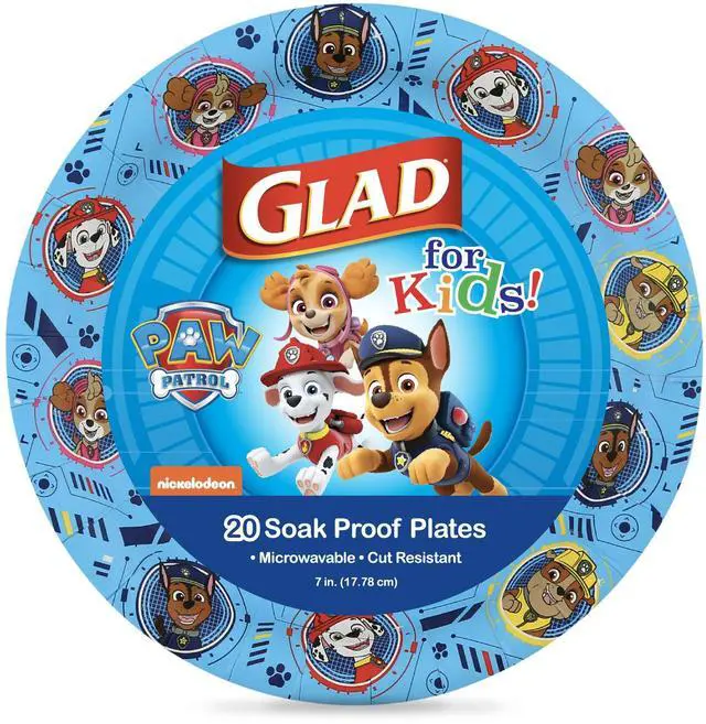 Main image of for Kids Paw Patrol Disposable Paper Plates, Heavy Duty Soak Proof Microwavable Kids Plates for Parties, Birthdays, and Everyday Meals, Core Pups Blue, 7 Inch, 20 Count