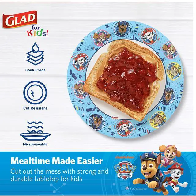 Alt view image 3 of 6 - for Kids Paw Patrol Disposable Paper Plates, Heavy Duty Soak Proof Microwavable Kids Plates for Parties, Birthdays, and Everyday Meals, Core Pups Blue, 7 Inch, 20 Count