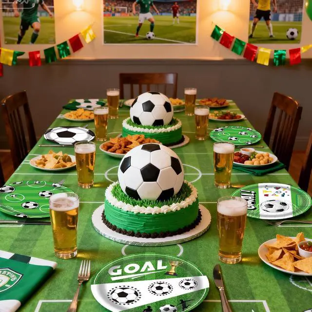 Alt view image 6 of 7 - 2026 World Soccer Party Decorations 48 Pack Paper Plates, 4 Designs Soccer Plates Disposable,Father's Day Sports Theme Party Supplies for Soccer Birthday Party, Football Plates Party Favors