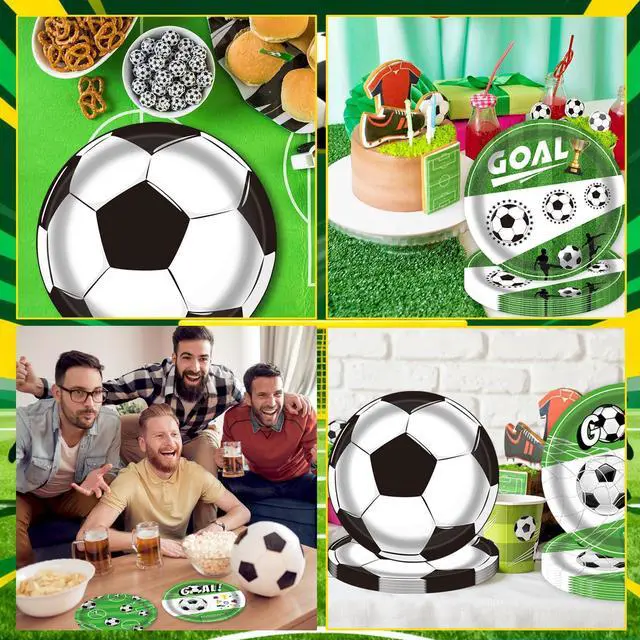 Alt view image 7 of 7 - 2026 World Soccer Party Decorations 48 Pack Paper Plates, 4 Designs Soccer Plates Disposable,Father's Day Sports Theme Party Supplies for Soccer Birthday Party, Football Plates Party Favors