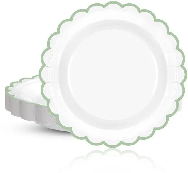 Main image of 30 Pieces Green Paper Plates 7 Inch
