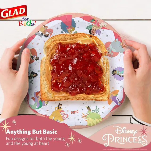 Alt view image 2 of 5 - for Kids Princess Disposable Paper Plates, "Magic is in All of Us" Design - Heavy Duty, Soak-Proof, Microwavable Kid-Friendly Plates for Everyday Meals, 8.5 inch, 24 Count