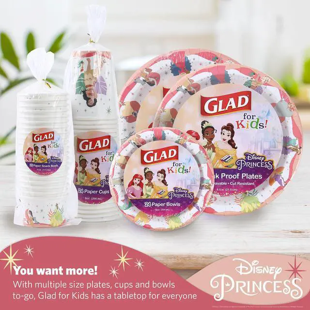 Alt view image 5 of 5 - for Kids Princess Disposable Paper Plates, "Magic is in All of Us" Design - Heavy Duty, Soak-Proof, Microwavable Kid-Friendly Plates for Everyday Meals, 8.5 inch, 24 Count