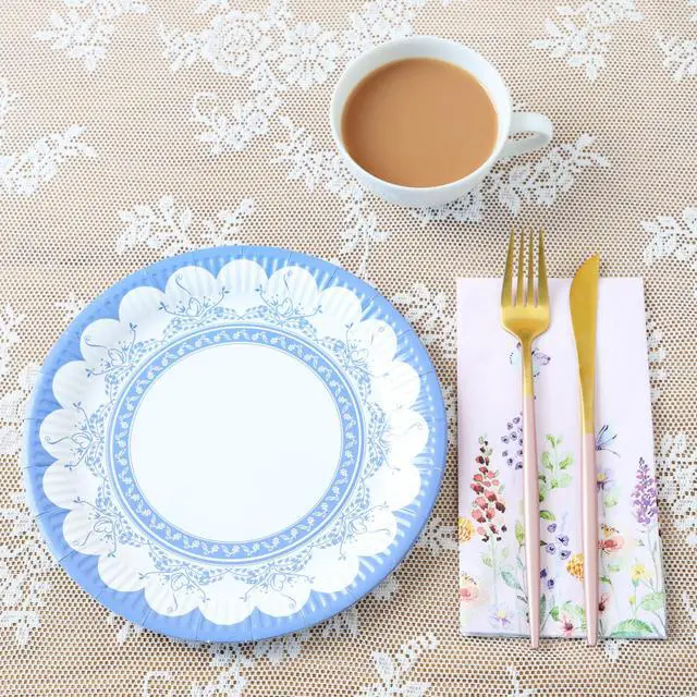 Alt view image 6 of 7 - Afternoon Tea Vintage Floral Paper Plates | 24 Count (1 Pack) | Truly Scrumptious | for Birthday Party, Baby Shower, Wedding Hen Party and Anniversary, Disposable Tableware - Size 9'