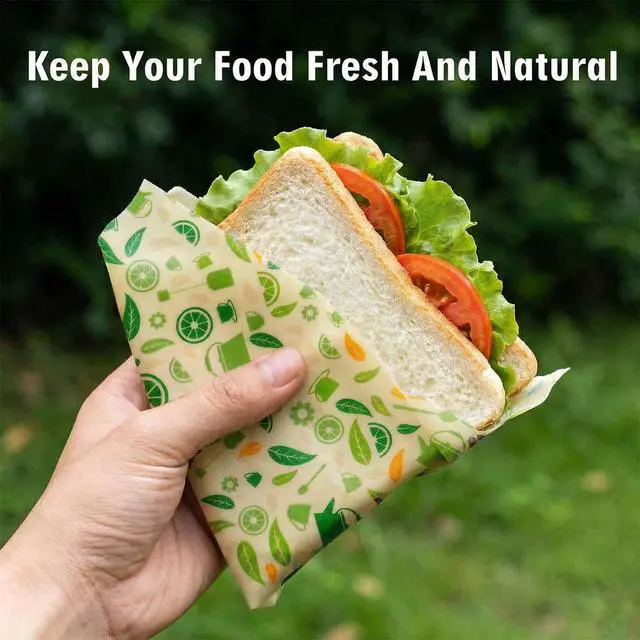 Alt view image 4 of 6 - Beeswax Wraps for Food, (S, M, L) Reusable Food Wraps, Bread Sandwich Wrap, Zero Waste, Organic, Plastic-Free Food Storage Wrap
