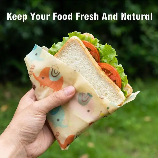 Alt view image 4 of 6 - Beeswax Wraps for Food, (S, M, L) Reusable Food Wraps, Bread Sandwich Wrap, Zero Waste, Organic, Plastic-Free Food Storage Wrap