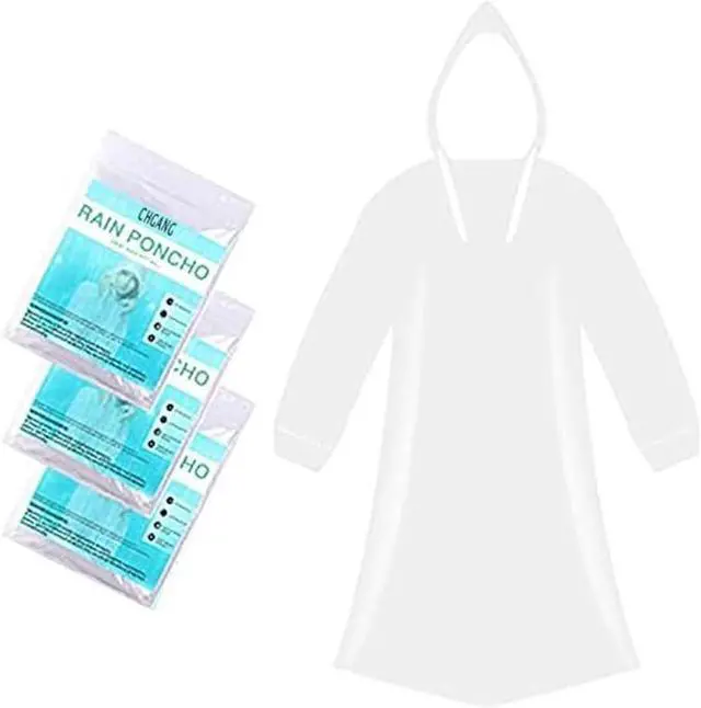 Main image of 3 Pack Disposable Rain Ponchos For Adults,Ponchos Adults for Men and Women with Hood Family Pack,Emergency Rain Ponchos For Camping,Travelling,Festivals Essentials