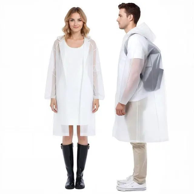 Main image of 2Pk Rain Ponchos, Unisex Waterproof Raincoats for Men & Women