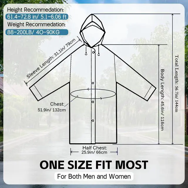 Alt view image 4 of 7 - 2Pk Rain Ponchos, Unisex Waterproof Raincoats for Men & Women