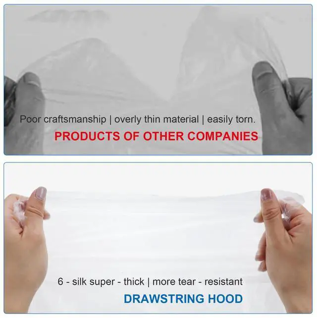 Alt view image 5 of 7 - 2 Pcs Disposable Rain Ponchos for Adults, Plus Size Waterproof Rain Suit Rain Coats Adult Rain Ponchos Emergency Waterproof Rainpants Suit with Hood for Camping Hiking